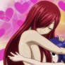 Erza hugging Wendy