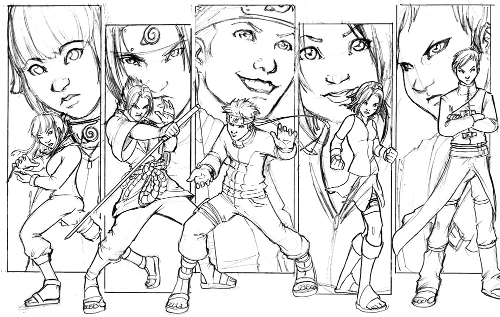 Naruto Pin-up rough