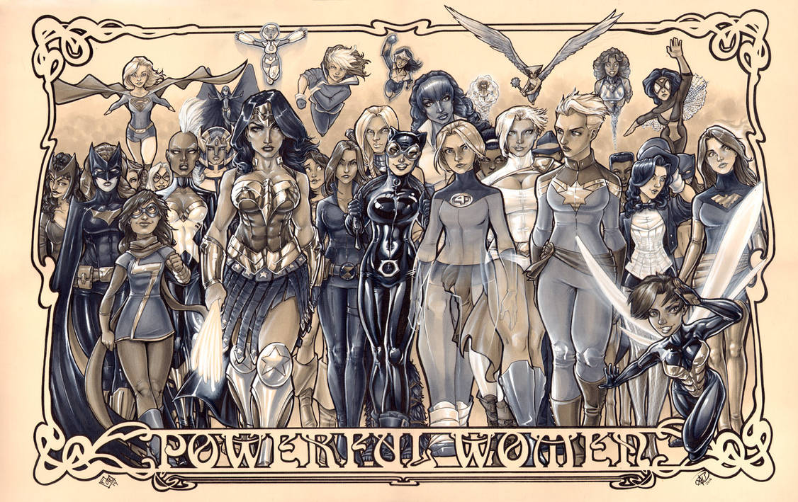 Women of Marvel and DC: Copic marker by ComfortLove