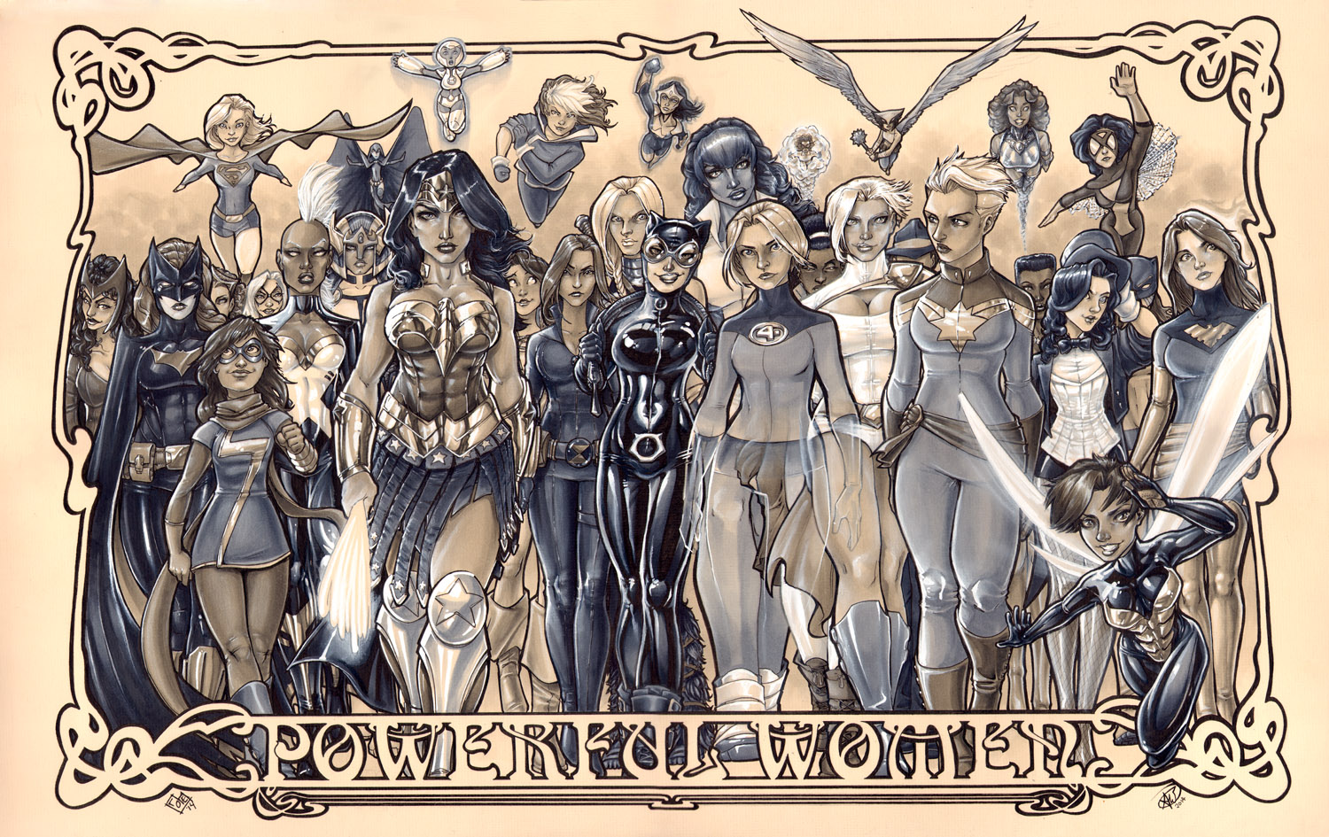 Women of Marvel and DC: Copic marker by ComfortLove