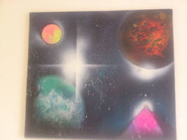 This is a spray painting. I did on a canvas