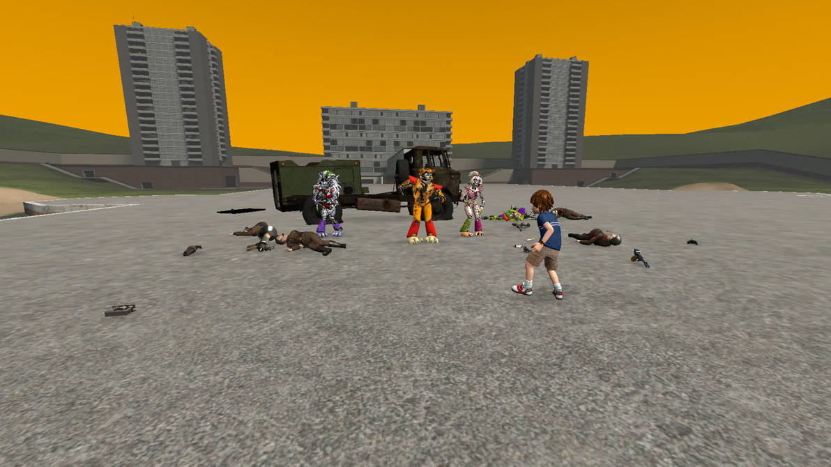 Destroyed animatronics after the war by ValdimirMakarov54115 on DeviantArt
