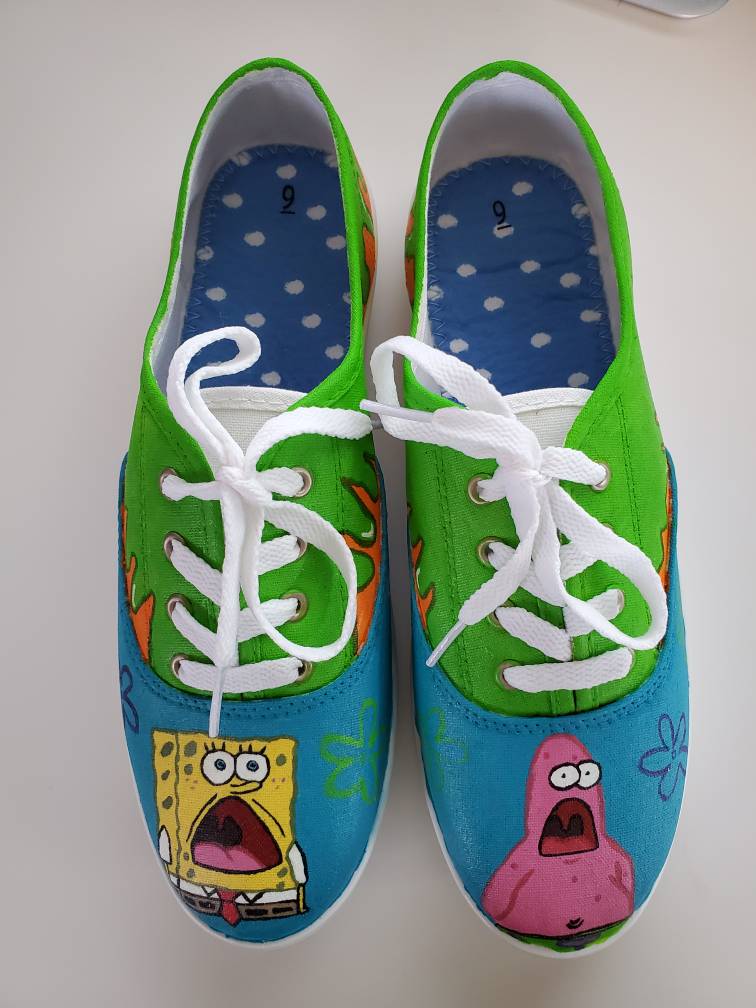Spongebob and Patrick Shoe Art by RosysMind on DeviantArt