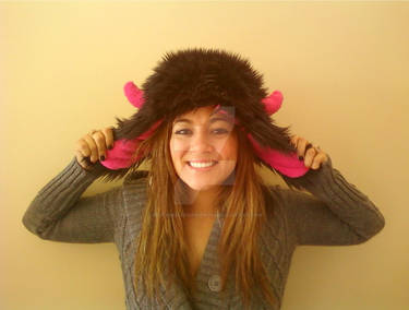 Black Furry Monster Bomber Hat