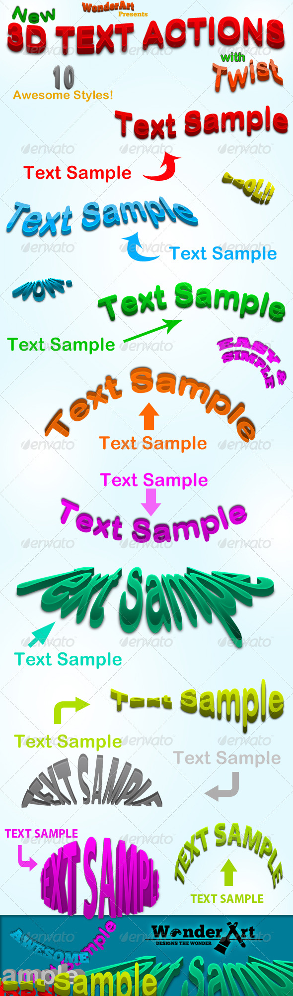 3D Warped Text Action