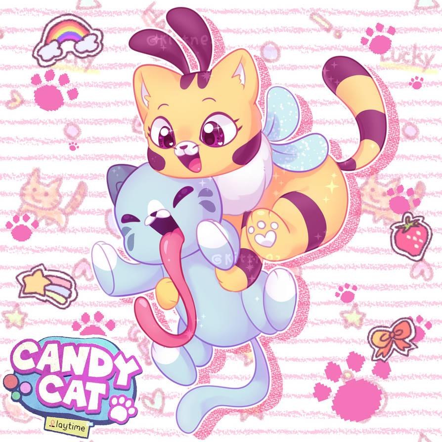 Candy cat and Cat-bee by KittneZ on DeviantArt