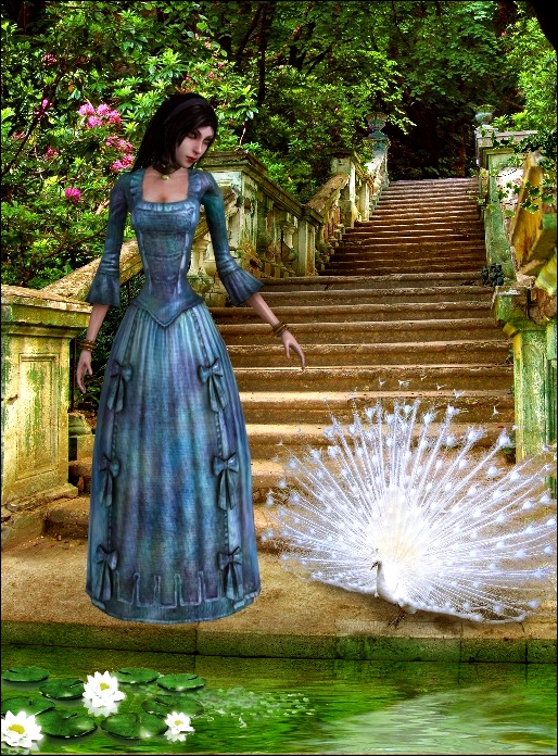 Alice with peacock