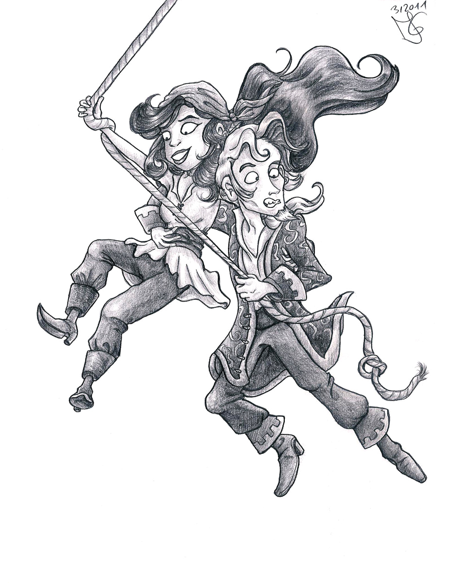 Guybrush and Elaine Threepwood