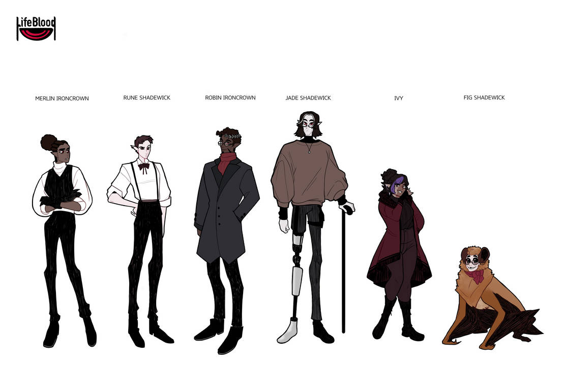 Life Blood - Character Line-Up by nkukubean on DeviantArt