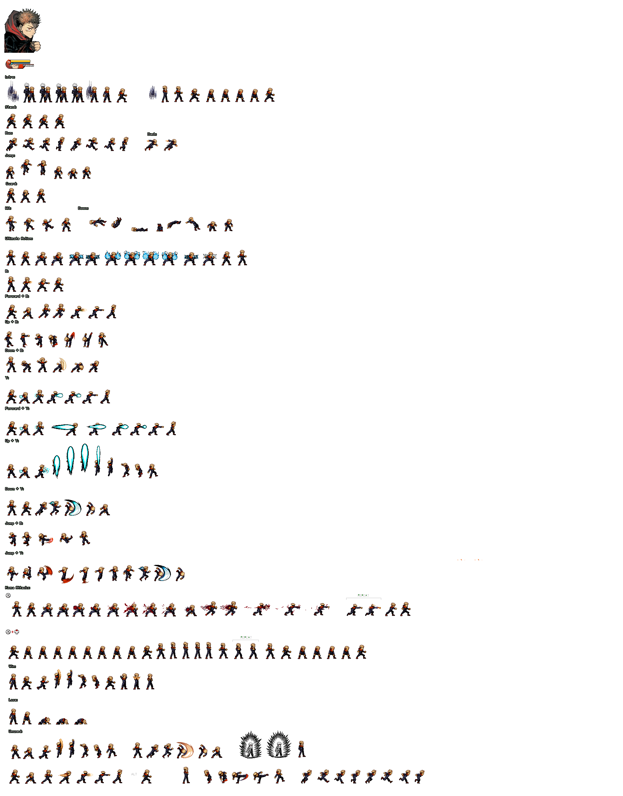 Modulo Yuji Sprite Yuji Itadori JUS Sprite Sheet (No background) by BelugaBanaple on ...