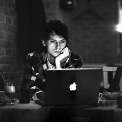 Myself at the cafe by psychiatrique