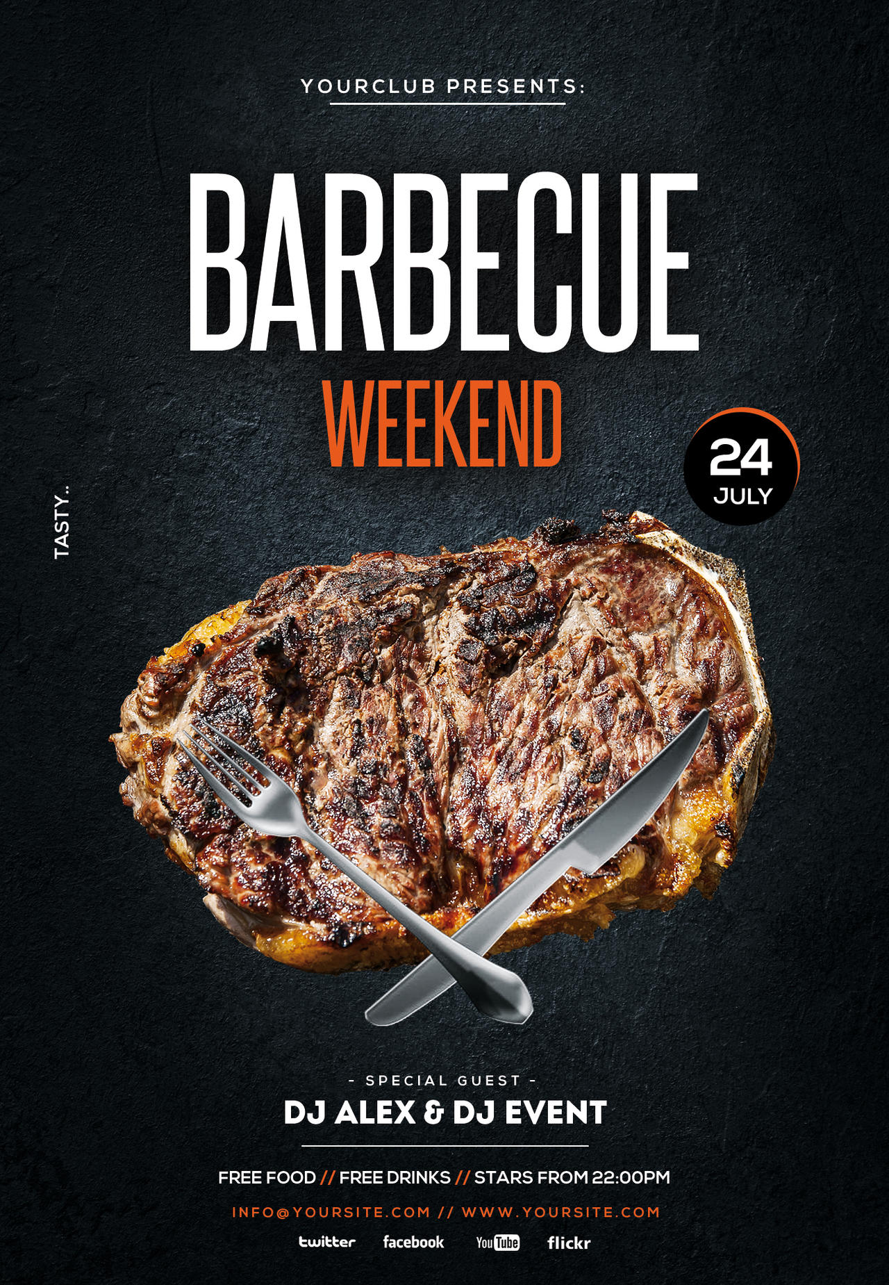 Barbecue Weekend Free BBQ PSD Flyer Template by pixelsdesign-net In Free Bbq Flyer Template