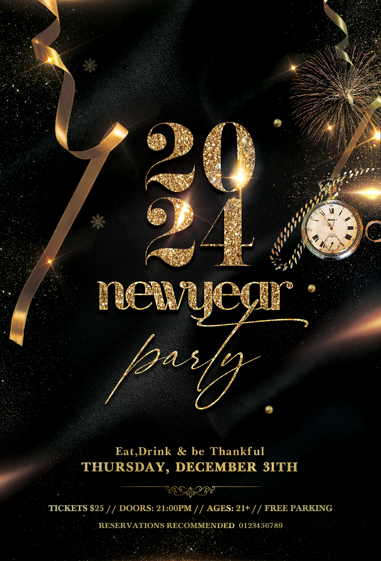 2025 New Years Eve Flyer Template PSD by on DeviantArt