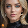 blonde woman with mesmerizing blue eyes