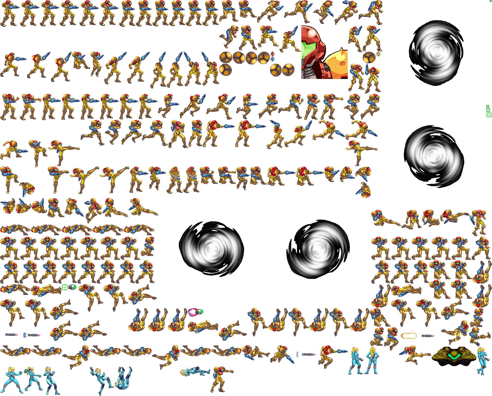 Metroid Animation Frames Samus Aran (Power Suit) - Sprite Sheet by JayHyperStarX on DeviantArt