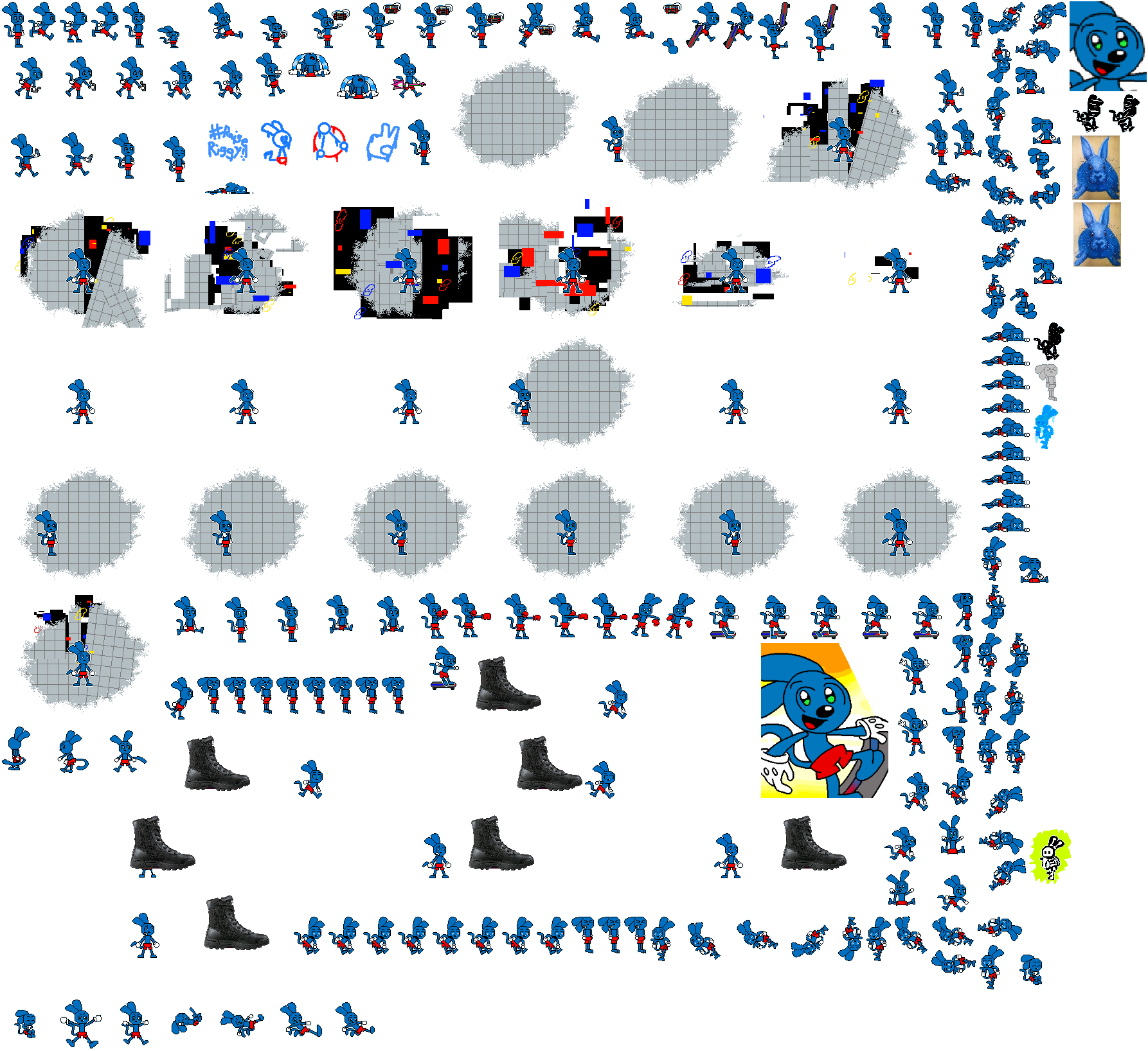Riggy the Rabbit Monkey Sprite Sheet by JayHyperStarX on DeviantArt
