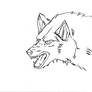 Wolf angry head tilted