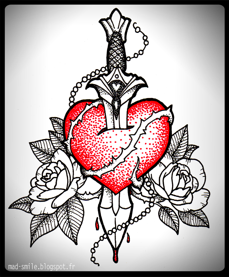 TATTOO Heart and Dagger by madsmile on DeviantArt
