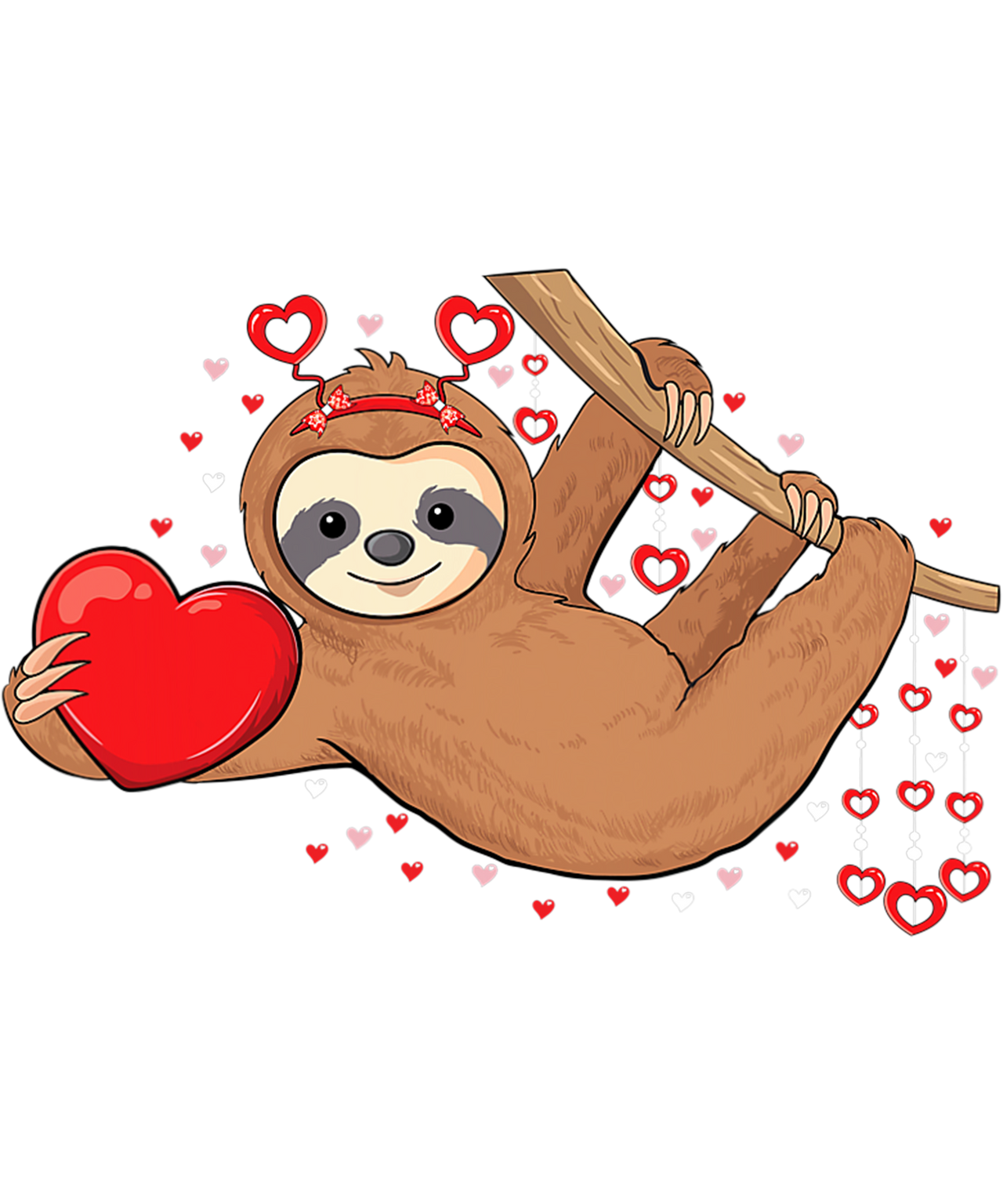 Cute lazy sloth holding heart love sloth valentine by cooleybe on ...