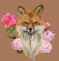 Raposa com flores/ Fox with flowers