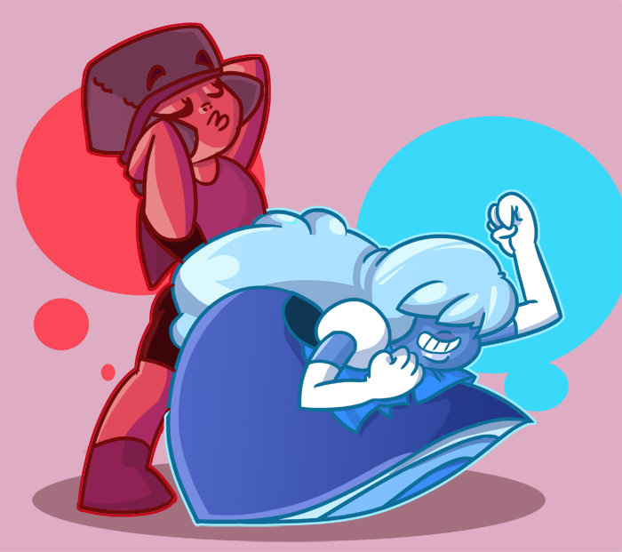 Ruby and Sapphire dancing: Amethyst