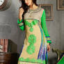 Beige-and-Lime-Green-Georgette-Embroidered-Churida