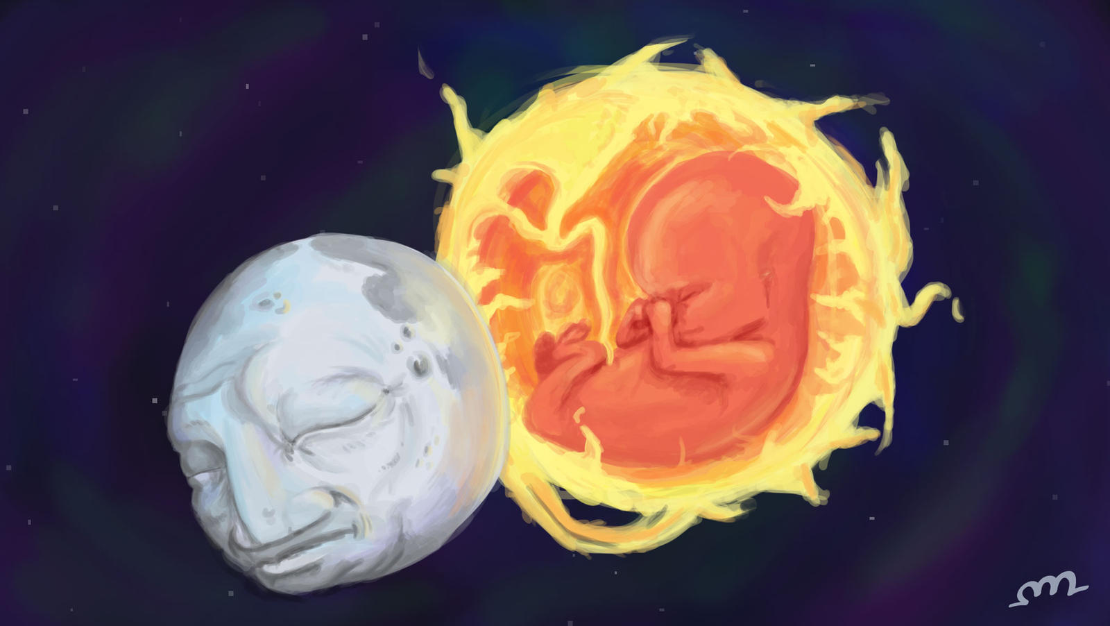 Old Man Moon and Baby Sun
