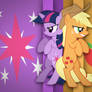 Applejack and Twilight Sparkle Wallpaper