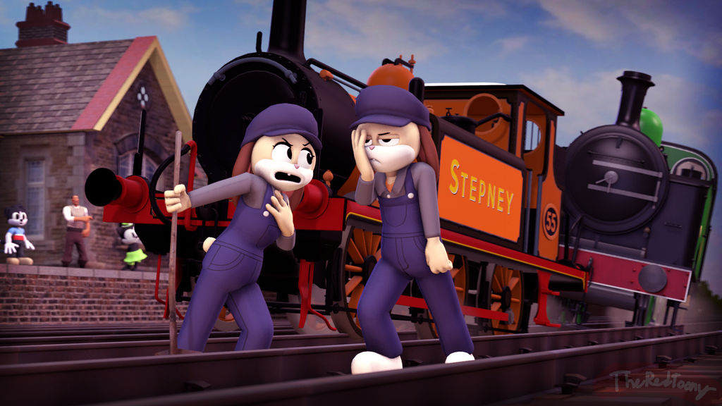 Twin Rabbit Trouble on rails by TheRedToony on DeviantArt