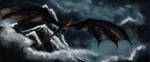 Smaug - The terrifying flight from Lonely Mountain by RiavaCornelia