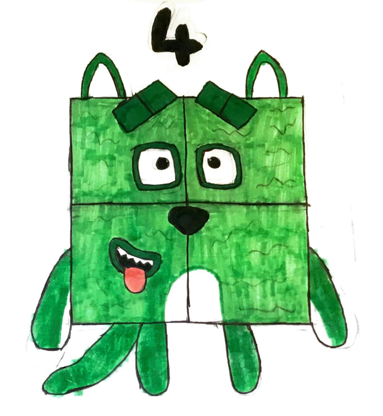 Numbermonsters as Numberblocks: Vier by AngeltheTogekiss468 on DeviantArt