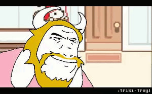Asgore runs dess over.