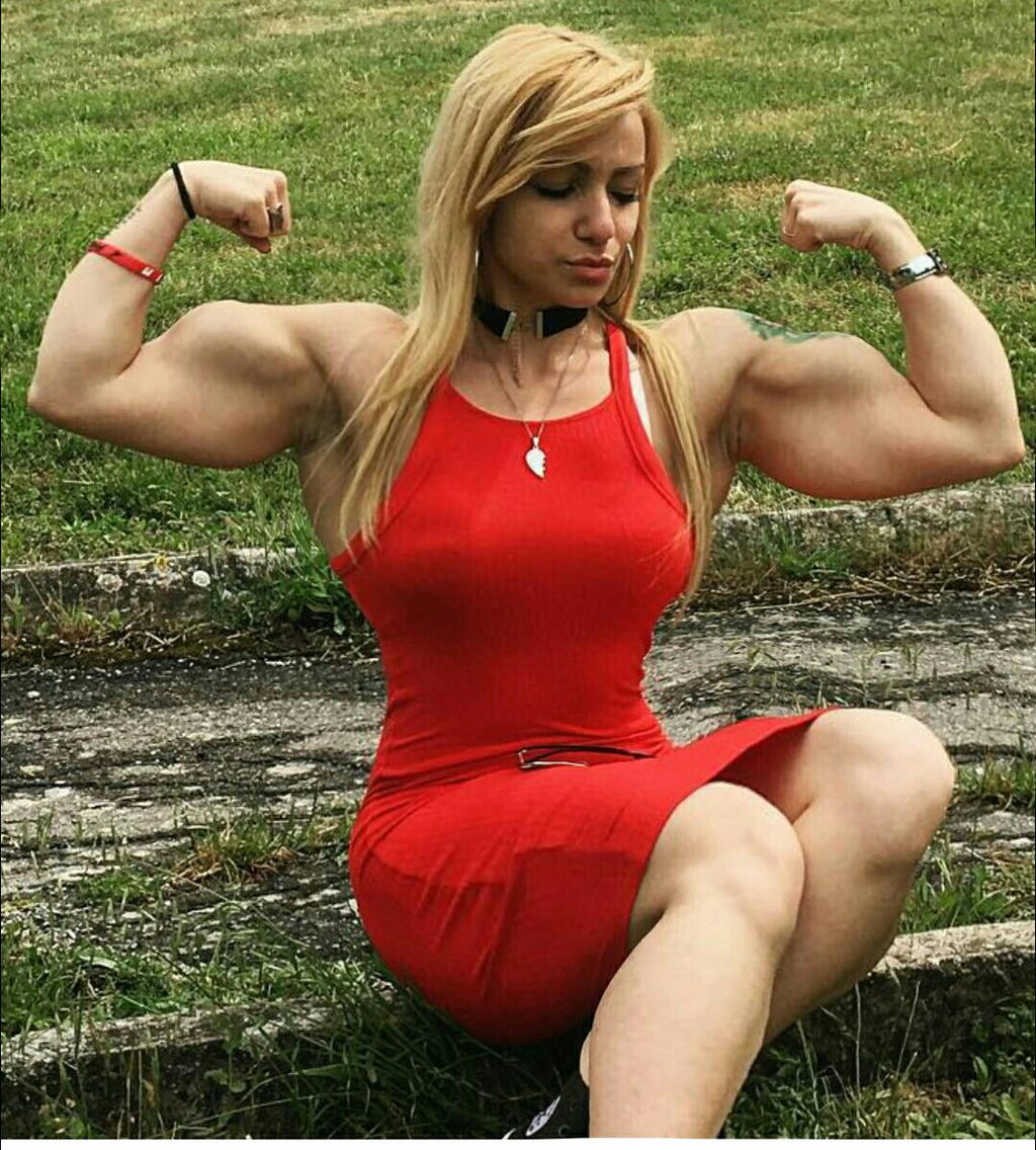 Amazing muscle girl in dress by ZeMurmaider on DeviantArt