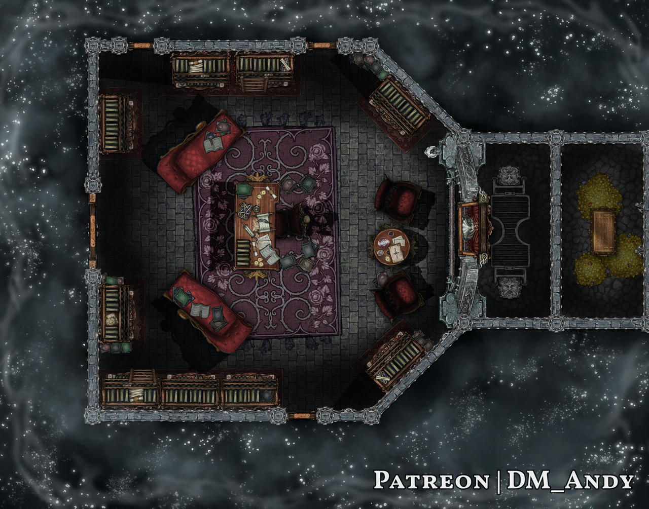 Interactive Tome of Strahd:Ch. 5 - Strahd's Study by DmAndyMaps on ...
