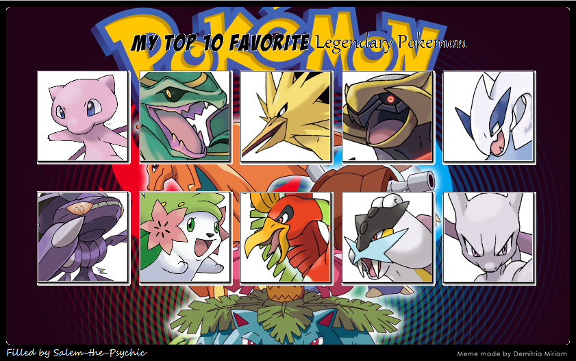 Top 10 favorite Legendary Pokemon