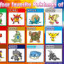 My favorite pokemon of each type