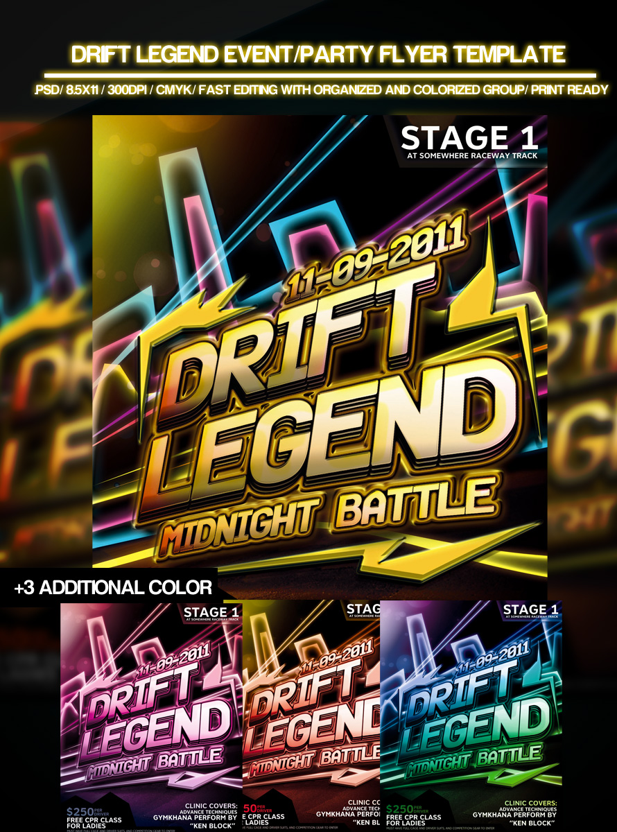 Drift legend flyer template