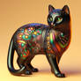 black cat figure decoration