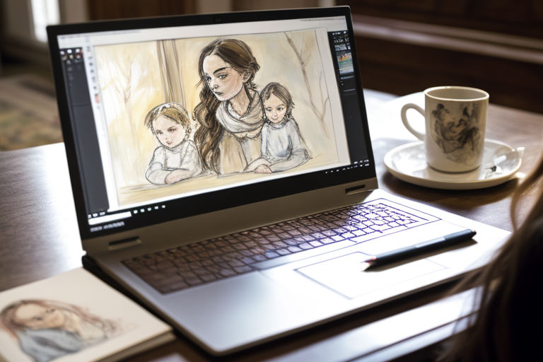 AI Art of Lady Generating AI Art in MidJourney by awester01 on DeviantArt