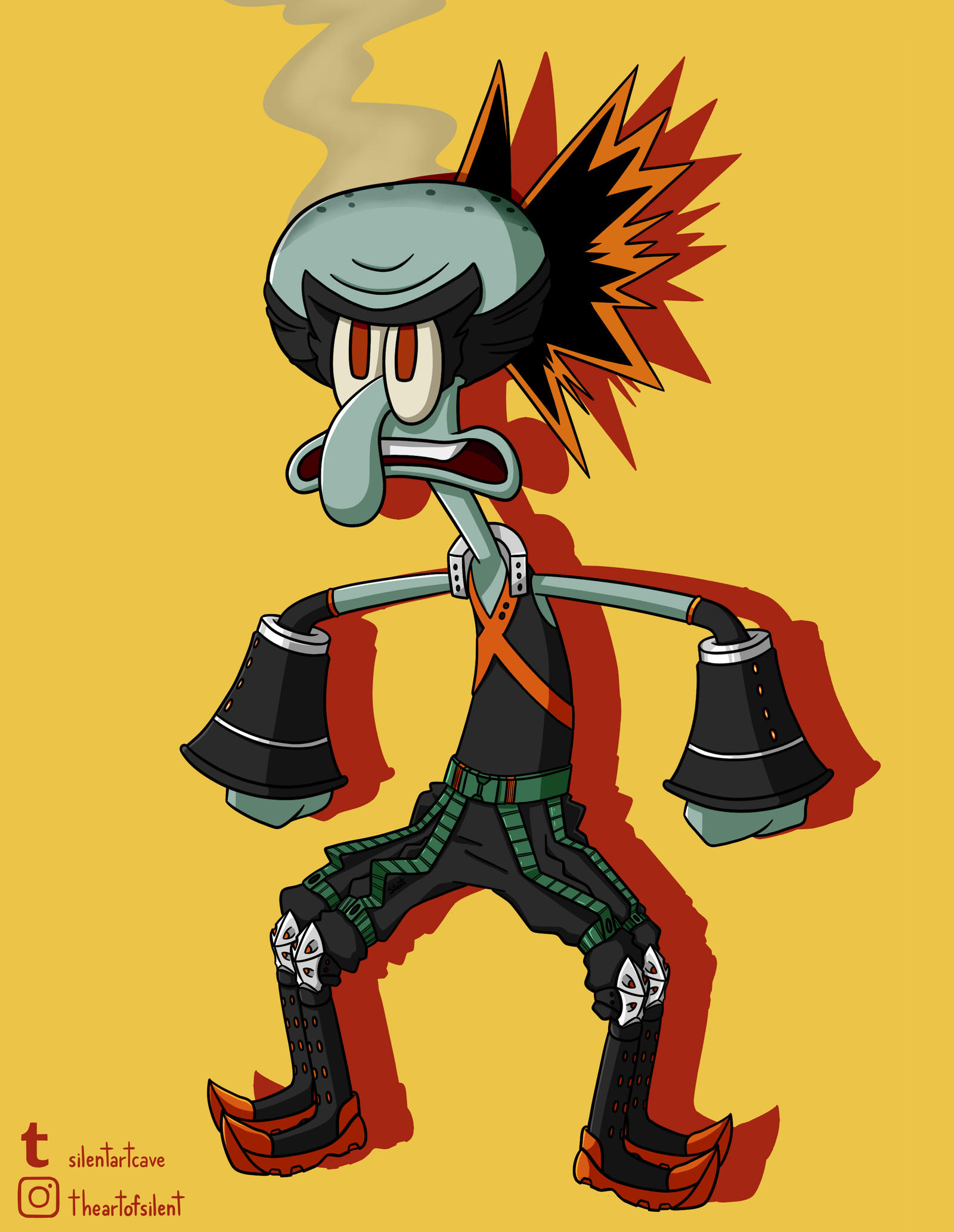 MHAxSpongebob 3 - Exploding Squid by TheArtofSilent on DeviantArt
