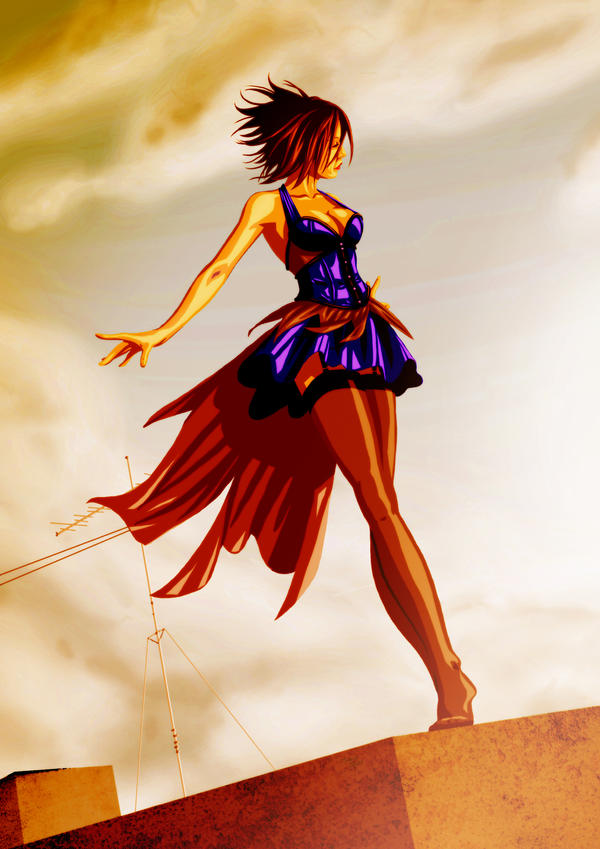 Sarah on the roof by Lucius-Ferguson