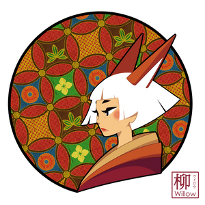 A white-haired Kitsune