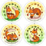 Cute fox badges