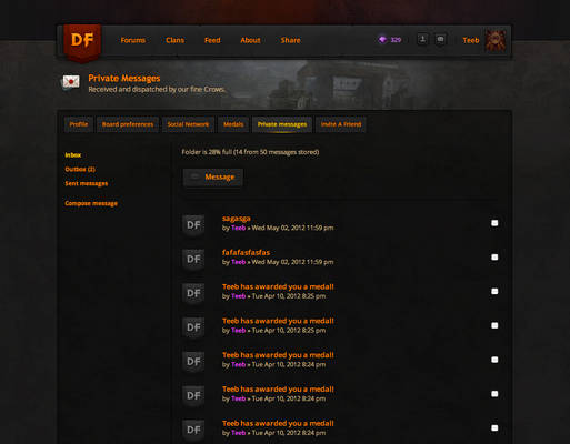 D3 Forum and Social Network - Private Messages