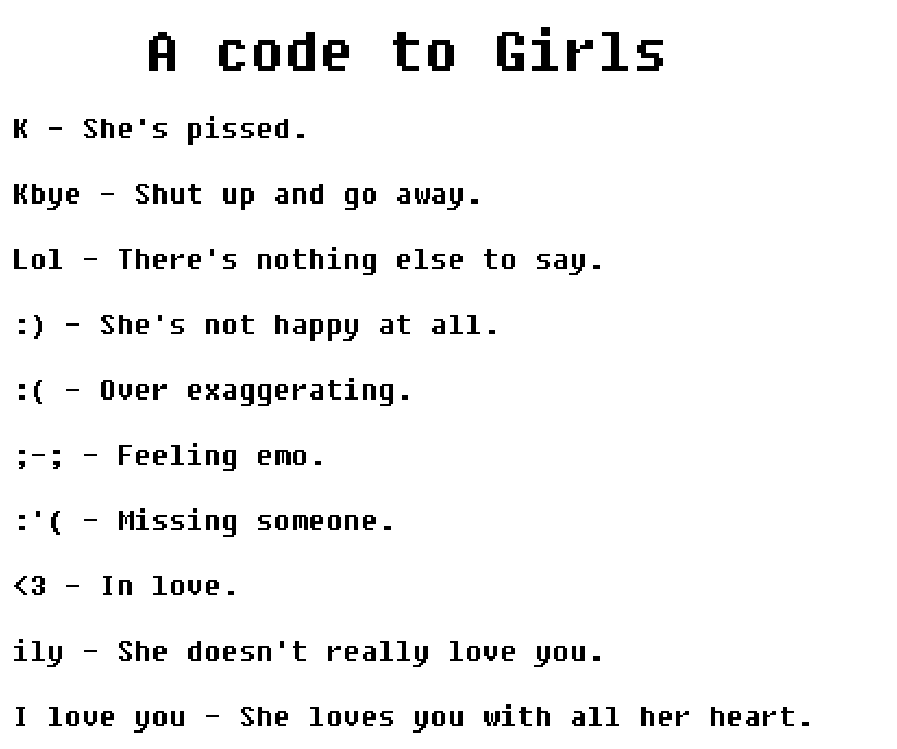 GIRL CODE by CinderfurIsAWSOME on DeviantArt