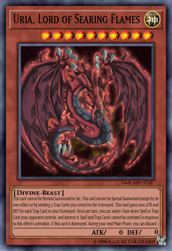uria yugioh card GX Legendary Collection 2 Single Ultra Rare Set of the 3 Sacred Beast Cards Uria, Hamon Raviel : Toys & Games An individual card from the Yu Uria, Lord of Searing Flames