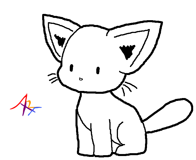 Chibi Cat Lineart