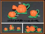 Pumpkin Tea Set Charms by Railey98