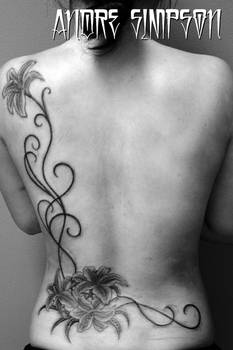 vines with lillies tattoo