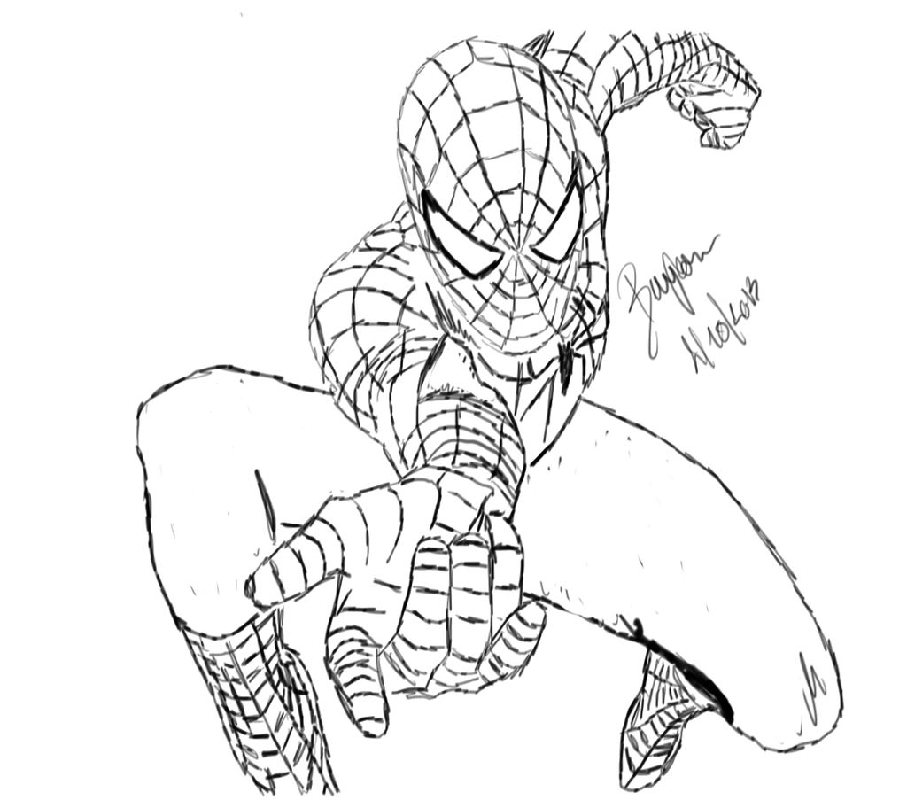 Wacom tryout: Spiderman Sketch